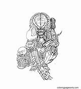 Alien Vs Predator 2 Coloring Page Pages sketch template