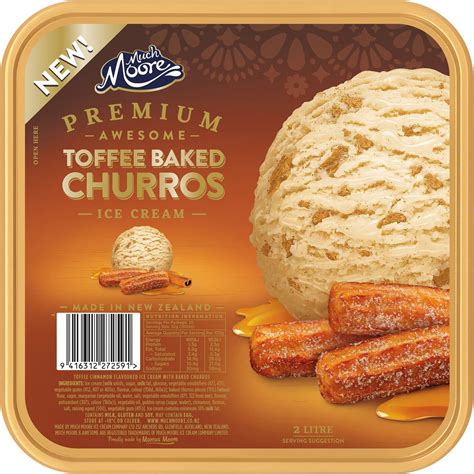 Much Moore Awesome Toffee Baked Churro Ice Cream Tub 2l | Woolworths