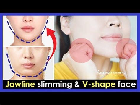 How to make Jawline slimming, V shape face, Slim face with Face Exercises and Massages ...