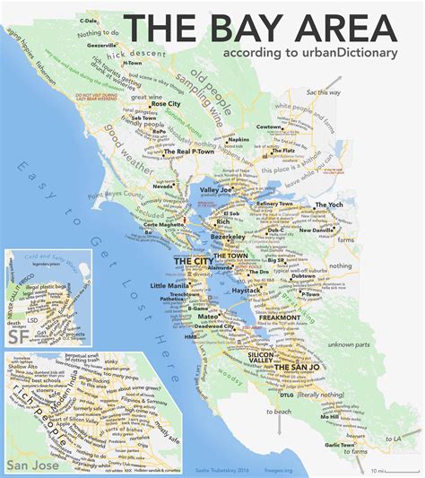 San Francisco Bay Area map according to Urban Dictionary / Boing Boing