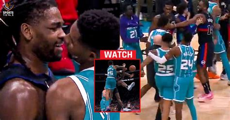 WATCH: Tempers flare during Hornets vs Pistons game at Spectrum Center