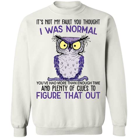 Owl it’s not my fault you thought i was normal shirt - Bucktee.com