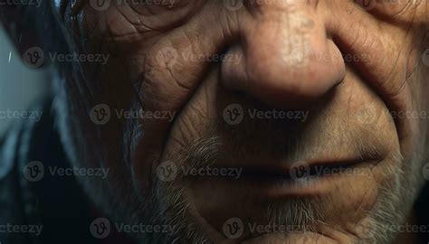 Aging man with gray hair and wrinkled face looks sad generated by AI 29478277 Stock Photo at ...