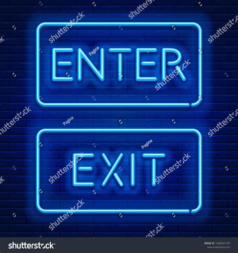 Blue Neon Light Glowing Sign Enter Stock Vector (Royalty Free) 1048331149 | Shutterstock