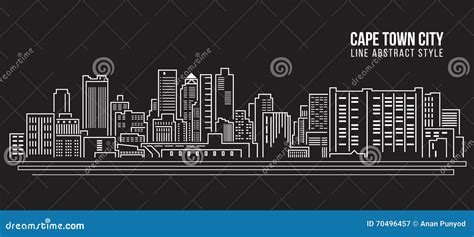 Cityscape Building Line Art Vector Illustration Design - Cape Town City ...