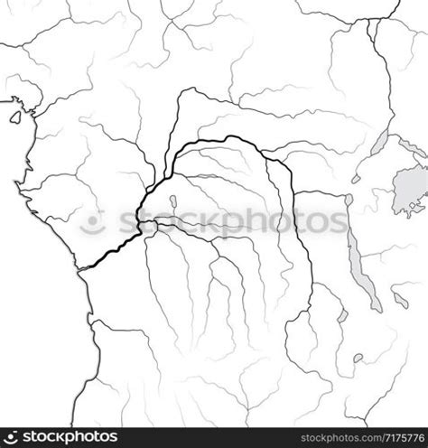 World Map of The CONGO RIVER basin: Equatorial Africa, Central Africa, Congo, Kongo, Zaire ...