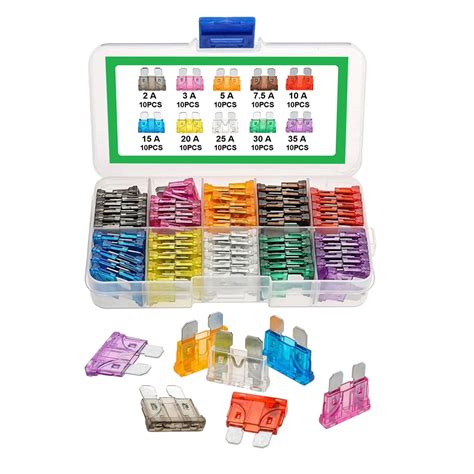 Standard Blade Fuse Assortment Kit Auto Car Fuses Assorted Set 100Pcs - napa4003fuelfilter