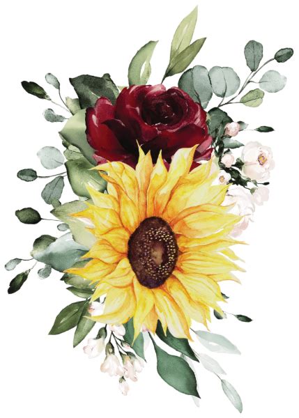 Sunflowers Burgundy Roses Rustic Geometric Wedding Enclosure Card | Zazzle.com | Sunflower ...