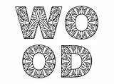 Wood Word Coloring Page Print On Demands Design By KDP Ninja sketch template