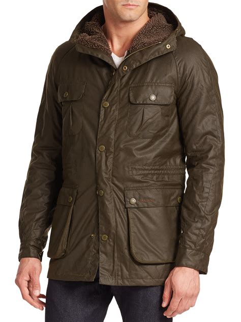 Lyst - Barbour Brindle Hooded Waxed Cotton Jacket in Green for Men