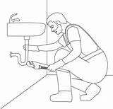 Plumber Working Coloring Page  Free Printable Pages For Kids sketch template