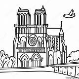 Notre Dame With Flying Buttresses Coloring Page  Pagescom sketch template