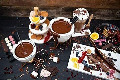 A chocolate fondue set