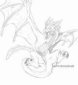 Wyvern Lineart Sketch Coloring Page sketch template