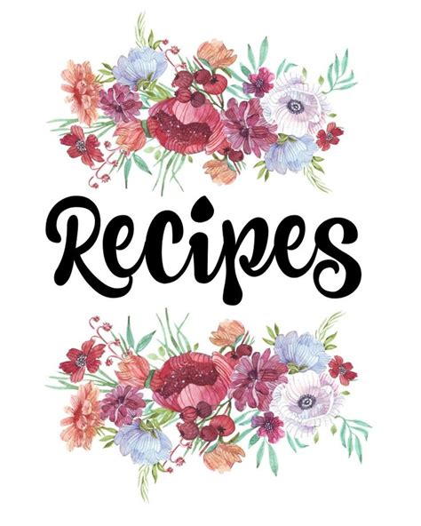 Printable Recipe Book Cover Template