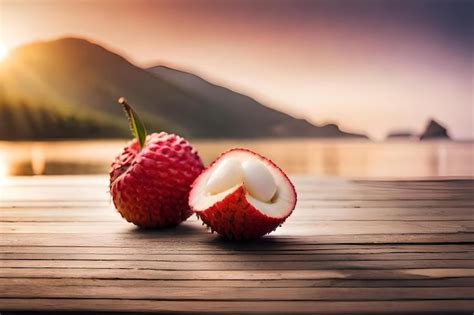 Premium AI Image | lychee fruit i a table