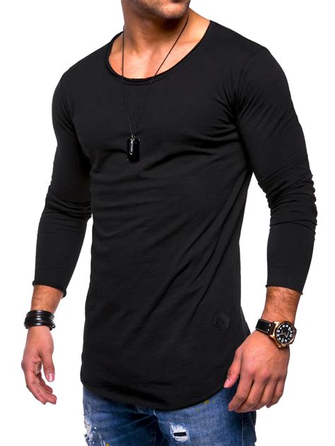 Mens Long Sleeve T shirt Men Pure Color Slim Round Collar Lonelines Summer Shirt Cotton Fitness ...