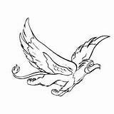 Flying Happy Griffin Coloring Sheet sketch template