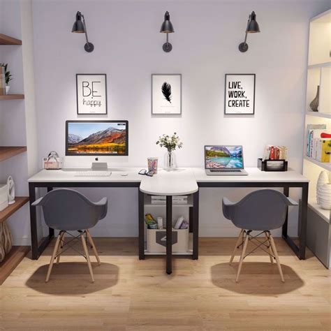 This double computer desk creates the perfect solution for office, workshop, home and apartment ...