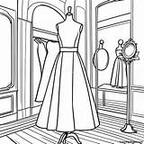 Stylish Mannequin In Dress Coloring Page  Pagescom sketch template