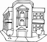 Coloring Buildings Pages Neighborhood Apartment Kids Para Printable  sketch template