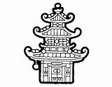 Pagoda Pagode Chinoise Chinese Colorir Chinesa Colorare Chinois Cinese  sketch template
