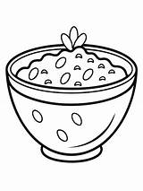 Oatmeal Bowl colouring Book Pages For Children And Adults With Vector  sketch template
