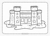 Free Sandcastle Coloring Page Castle Pages Images sketch template