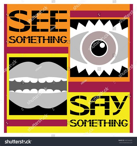 Poster See Something Say Somethingtext Certain Stock Vector (Royalty ...