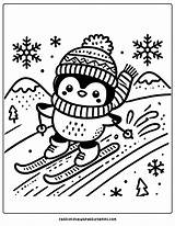 13 Skiing Coloring Pages  For Kids sketch template