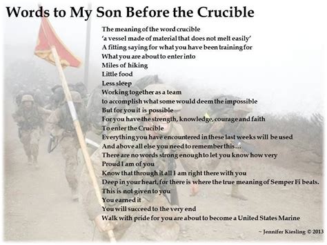 Words to my Son before the Crucible United States Marine Corp | Marine mom quotes, Marine quotes ...