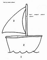 Simple Sailboat Color By Number sketch template