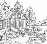 Wooden Lake House coloring page  Download Print Or Color Online For Free sketch template