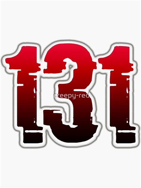 "Creepy Red Number 131" Sticker for Sale by creepy-red | Redbubble