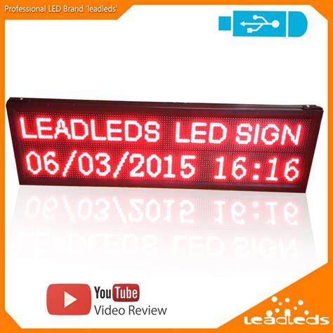 P10 Outdoor LED Display Red LAN Programmable Scrolling LED Message Sign Board-in LED Displays ...