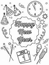 Kids Coloring Sheets Happy New Year Pages sketch template