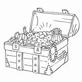 Printable Empty Treasure Chest Coloring Page  Free sketch template