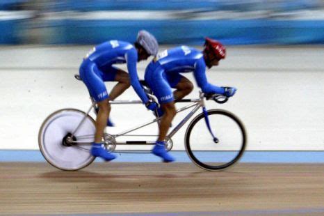 Tandem track race. WOW