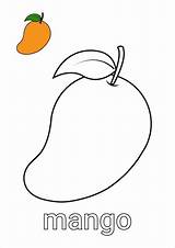 Premium Vector  Mango Coloring Page For Kids sketch template