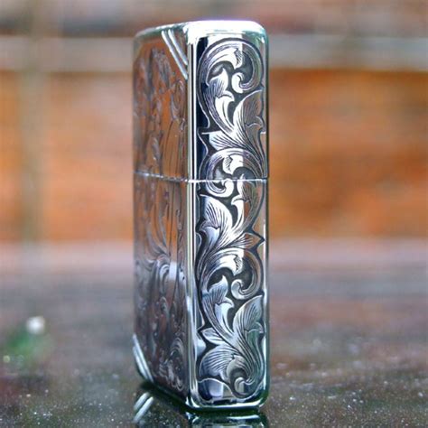 Regular Zippo Sterling Silver Arabesque and Girl Lighter | Zippo, Engraved zippo, Metal engraving