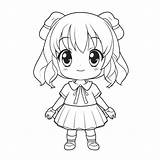 Chibi Anime Girl Coloring Pages sketch template