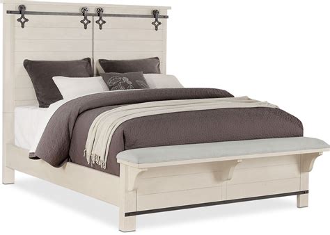 Founders Mill King Bed - White | American Signature Furniture