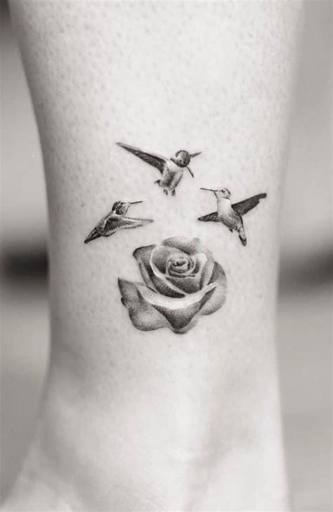 hummingbird with rose tattoos - beachweddingoutfitguestwoman