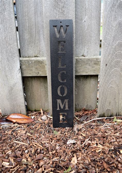 Vertical Metal Welcome Sign Metal Wall Art Monogram Metal - Etsy