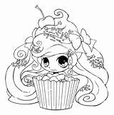 Yampuff Food Chibi Girls Coloring Pages Sketch Page sketch template