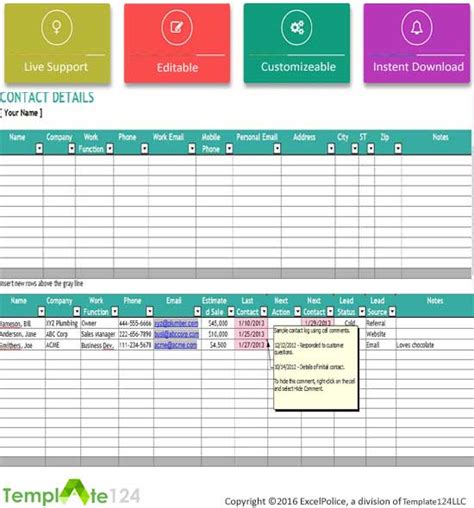 Customer Relationship Management Excel Template Example Of Spreadshee ...