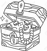 Sunken Treasure Chest Coloring Page Sketch sketch template