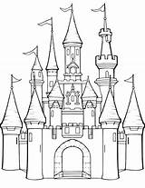 A castle With Turrets And flags On It coloring Pages For Kids To Print  sketch template