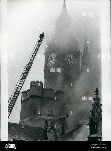 Jun. 06, 1974 - Bomb Explosion At Parliament: Photo shows Big Ben is seen shrouded in smoke ...