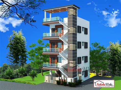 Modern_builder_house_elevation_design_by_Nakshe_Wala House Front Wall Design, Brick House ...